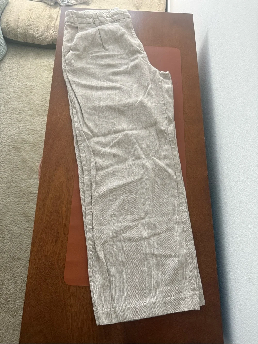 Women's Linen Blend Pants in Light Beige